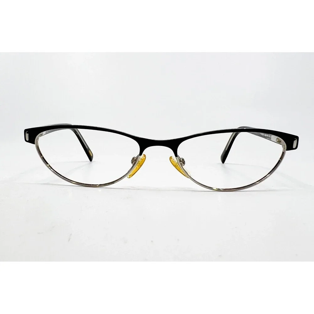 Furla Eyeglasses Womens Black Silver Cat Eye VU4248J 52-16-135
